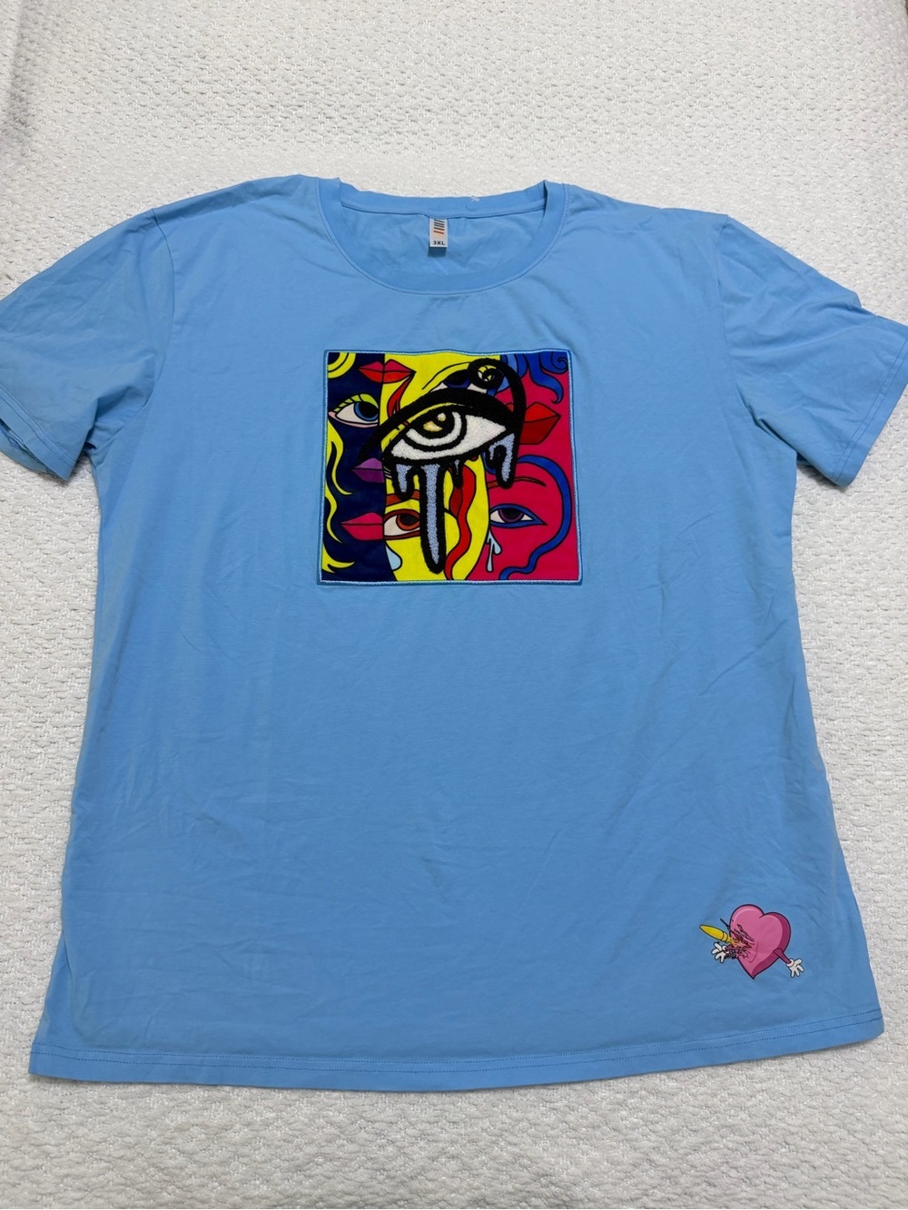 Fifth Loop Abstract Eye Artistic Blue Short Sleeve T-Shirt Men’s Size 3XL